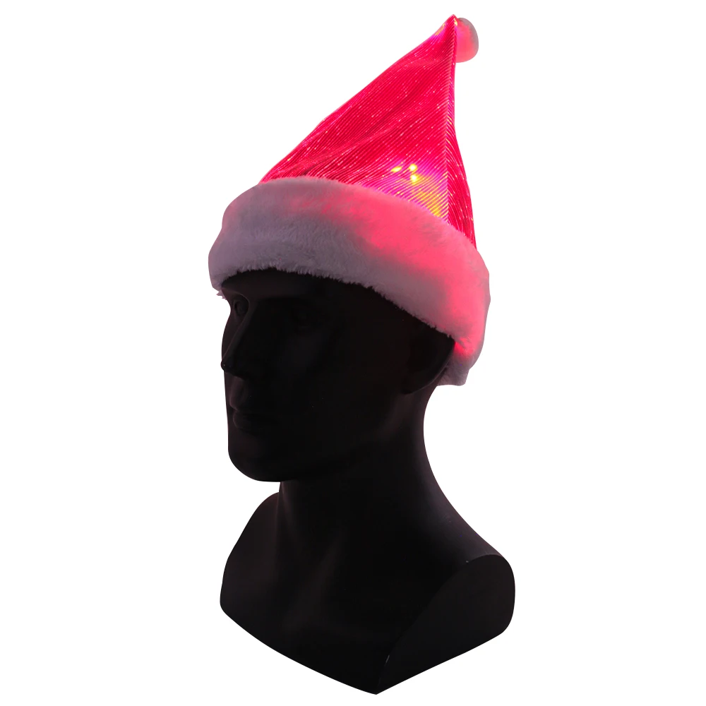 Luminous Fiber Optic LED Light up Christmas Hat Festival Glowing with Glow in the Dark |