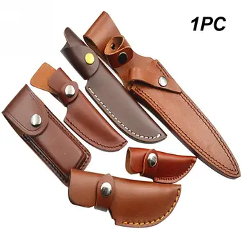 

Hunt Snap Fastener Knife Sheath Holder Pocket Outdoor Camping Artificial Leather Multi Tool Case Belt Loop Hiking Pouch Holster