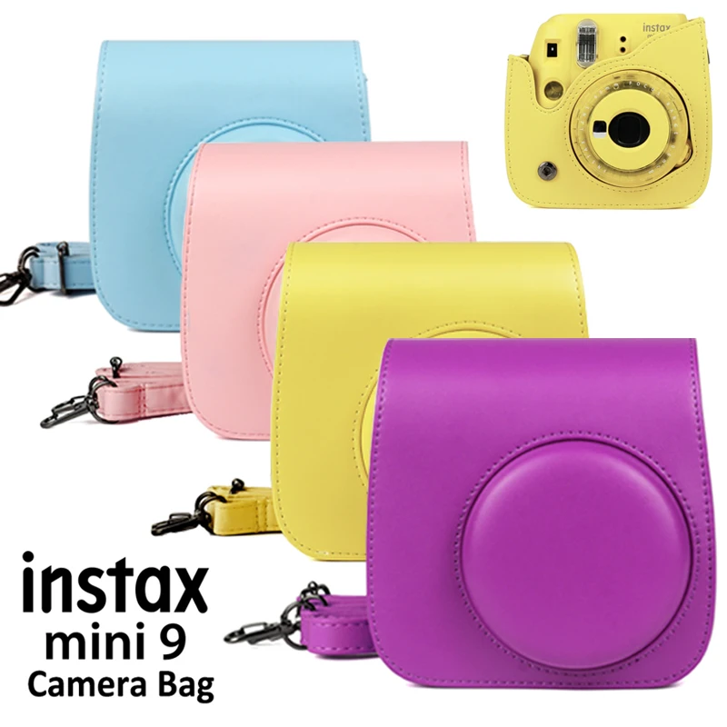 Фиолетовая Сумка из искусственной кожи Instax Mini чехол с плечевым ремнем для Fujifilm