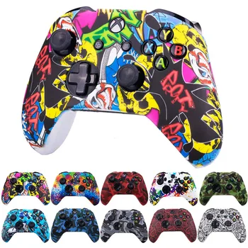 

25pcs Silicone Protective Skin Case for XBoxOne X S Controller Protector Water Transfer Printing Camouflage Cover Grips Caps