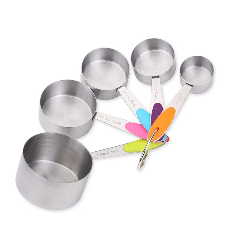 Нержавеющая сталь мерный стакан кухонные мерные стаканы ложки совок для выпечки сахара кофе Kichen аксессуары набор измерительных инструментов - Цвет: Measuring Cups