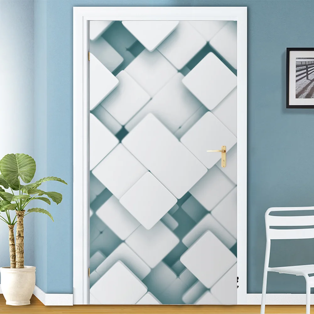 

MT174New Door Stickers Wardrobe Renovation Fridge Magnet Door Stickers Home Decor Waterproof Removable Stickers