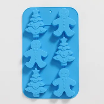 

Christmas silicone mold Christmas tree ginger man model cake mold chocolate mold baking tool resistant to high temperature soft.