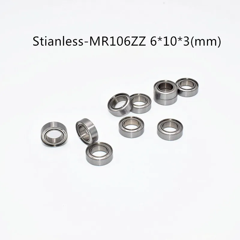 Stainless steel bearing 10PCS SMR106ZZ  6*10*3(mm) antirust metal sealed High speed Mechanical equipment parts