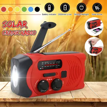 

LEORY Emergency Solar hand crank flashlight electric bright lighting lamp AM/FM/WB solar radio NOAA Global Weather Radio