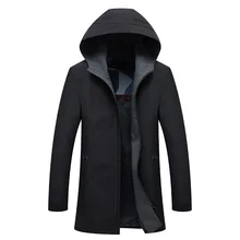 Мода стиль зеленовато-синий среднего возраста мужская ветровка сплошной цвет Slim Fit с капюшоном мужская куртка красивый высокое качество мужчины