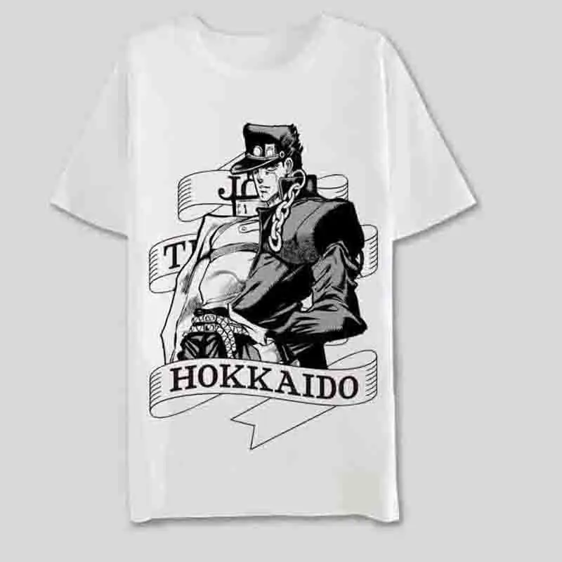 

New JoJo's Bizarre Adventure Cosplay T-shirt Fashion Kujo Jotaro t-shirt Cotton Men Tees tops