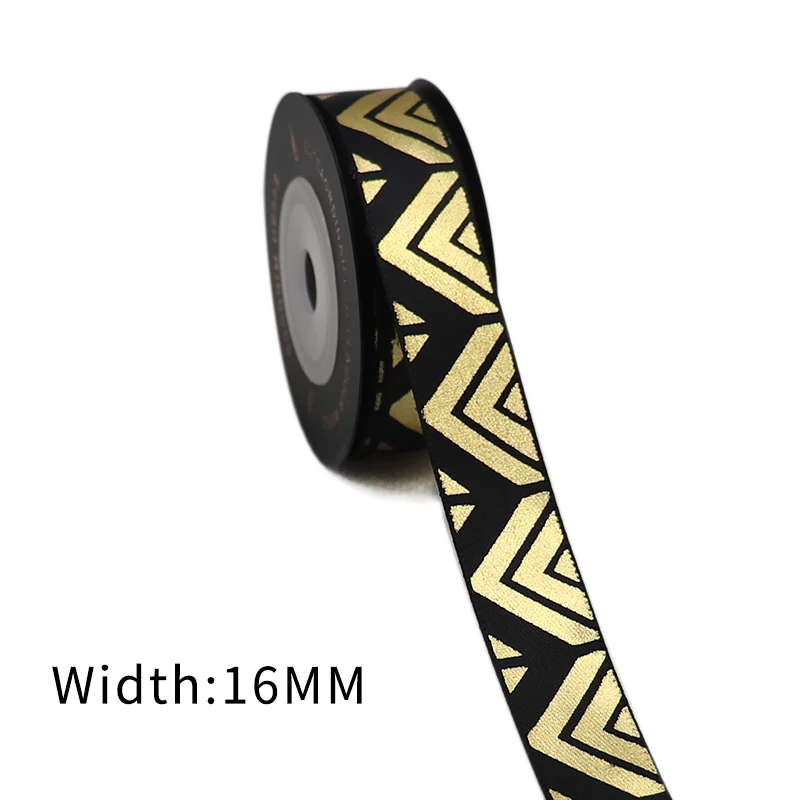 5yards Gold Foil Printed Satin Ribbon for Gift Packaging Wrapping Wedding Christmas Birthday Decoration 122201 satin ribbons ribbon supplies wrapping ribbon satin ribbon