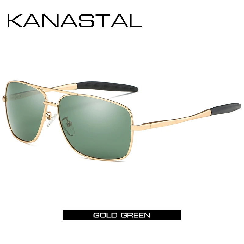 GoldGreen Мужские поляризованные солнцезащитные очки водительские оттенки мужской классический магический куб водительские солнцезащитные очки Металлические солнцезащитные очки оптика с защитой от ультрафиолетовых лучей очки - Цвет линз: GoldGreen