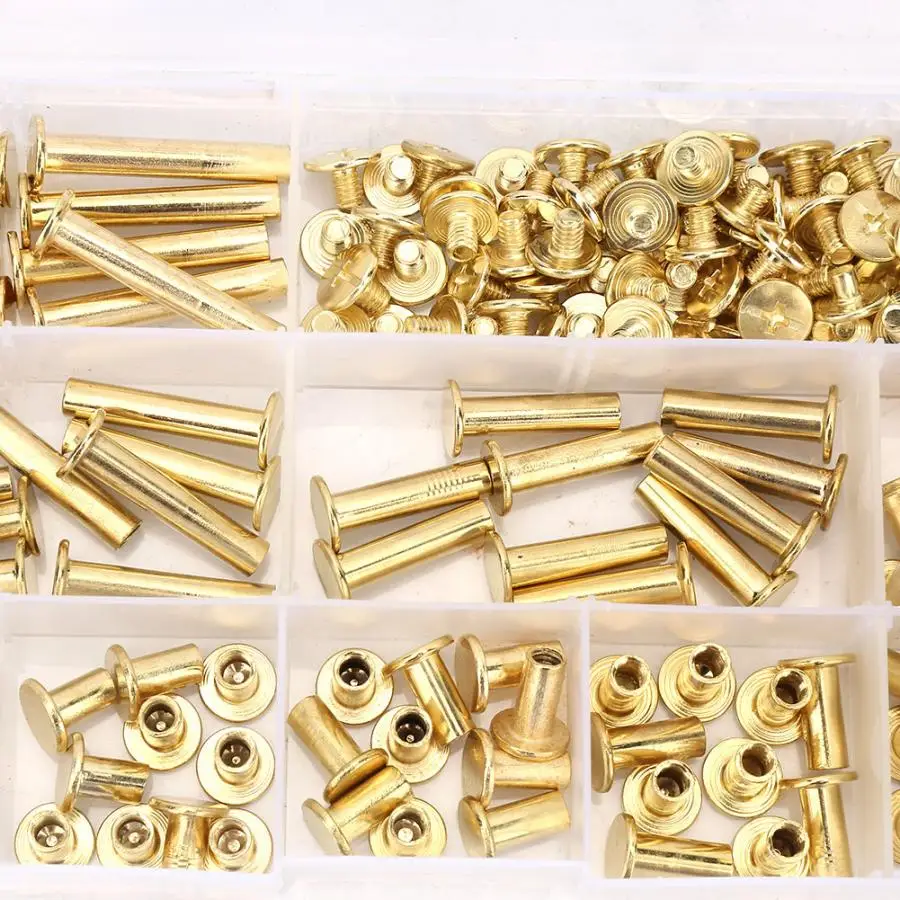 

Carbon Steel Screw 180pcs M5*8-60mm Photo Album Blinding Screws Book Butt Docking Rivet Assortment Kit Stainless Self