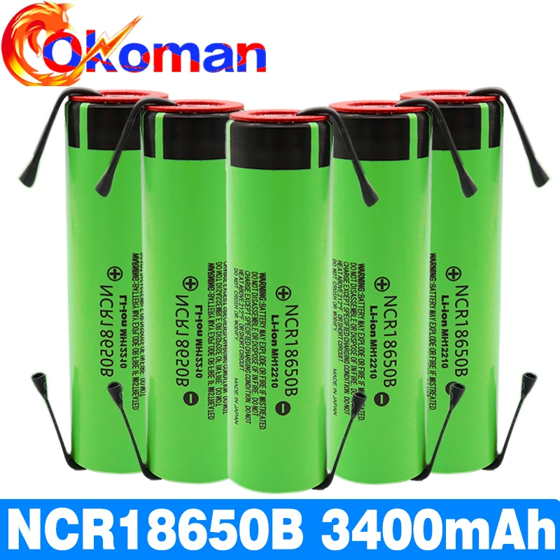 Новый Оригинальный NCR18650B 3 7 V 3400mAh 18650 перезаряжаемый литиевый аккумулятор для
