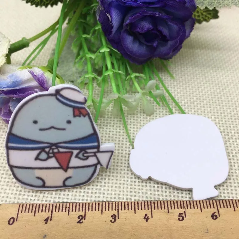 10 шт/лот японский мультфильм DIY милый девочка Праздничное оформление дома ремесла плоские пластмассовые резиновые аксессуары для волос ремесла - Цвет: Фиолетовый
