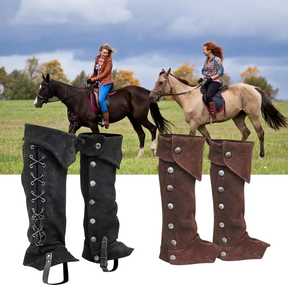Steampunk Shoe Cover Adjustable Wear-Resistant Boot Cover Men's Adult Steampunk Suede Spats Shoe Cover For Riding Warmth