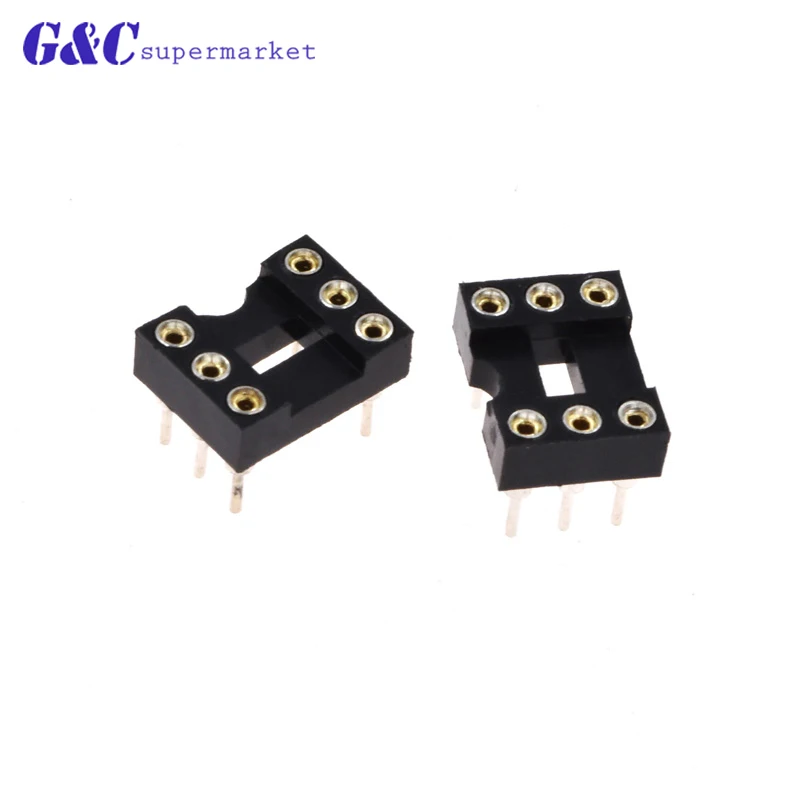 

10 / 20PCS round hole 6 pin pitch 2.54mm DIP IC socket adapter electronics compatible board tantalum capacitor