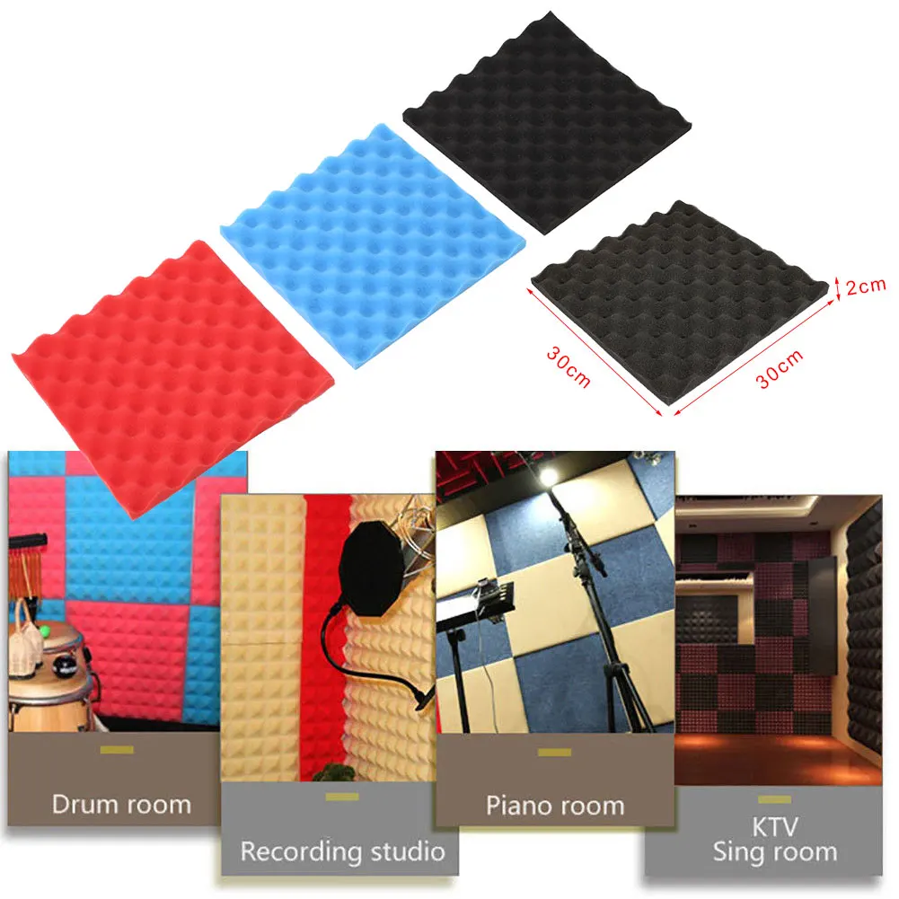 Черная, красная, синяя Звуконепроницаемая плитка квадратная домашняя офисная классная KTV поролоновая наклейка Звукопоглощающая полиуретановая отделка клуб