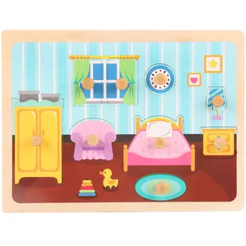 

New Kids Early Educational Toys Baby Hand Grasp Wooden Puzzle Learning Education N1HB
