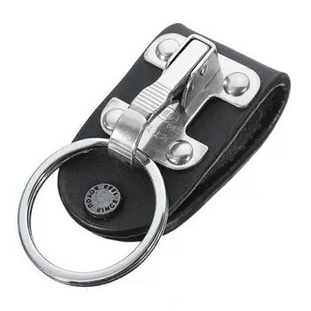 

Pu Leather Key Chain Stainless Steel Keyring Holder For Men Detachable Casual Business Clip Accessories Ring Belt Key Z0B1