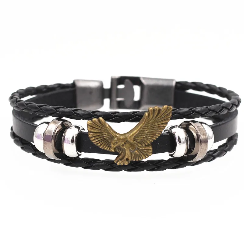 2021 Multilayer Bracelet Men Casual Fashion Braided Leather Bracelets For Women Wood Bead Bracelet Punk Rock Men Jewelry. 