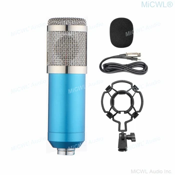 

Blue Studio Condenser Recording Audio Microphone Metal Desk Stand for Laptop Computer PC Sound Card Liver Sing Shock Mount Cable