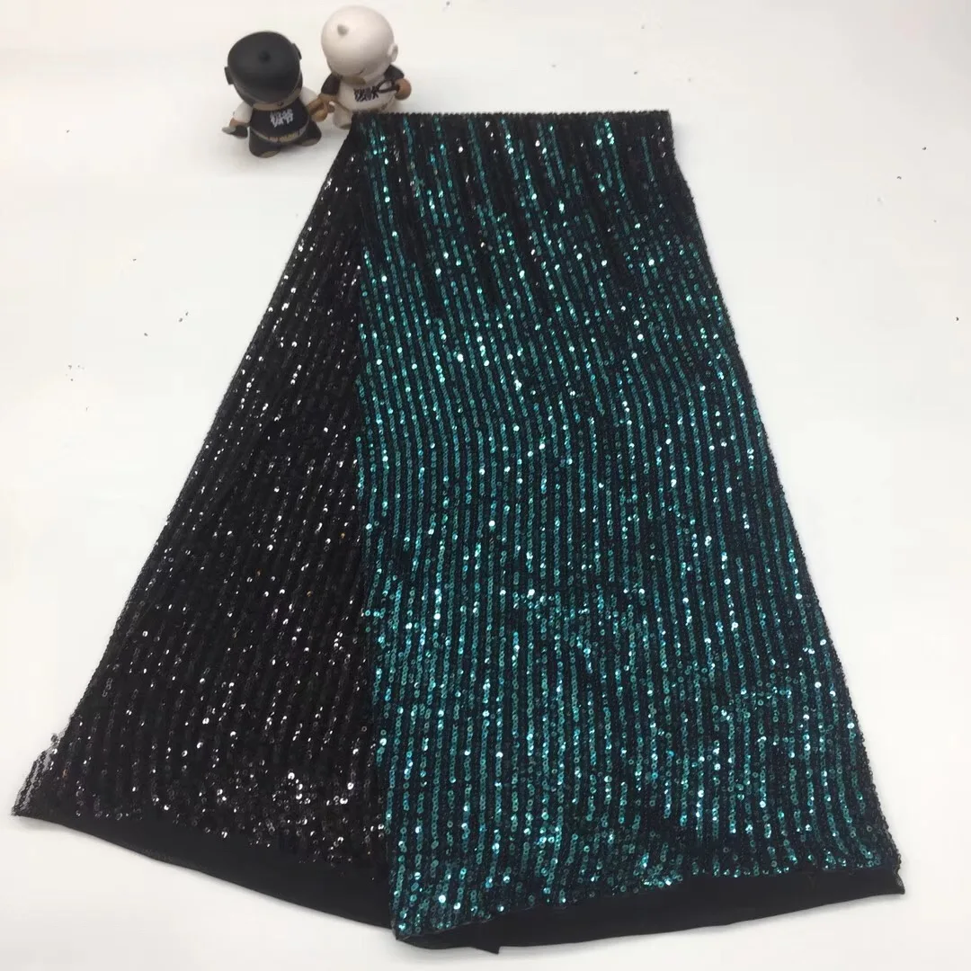 

2020 African Net Lace Fabric, High Quality Elegant Sequins Nigerian Wedding Lace Fabric 5Yards Sequins French Tulle lace XX33373