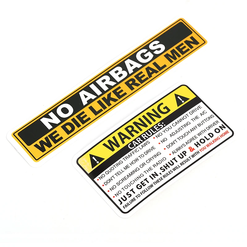 2 Adesivi Auto Con Regole Di Sicurezza Umoristiche – Vinile Impermeabile 10x5,7 Cm - 4
