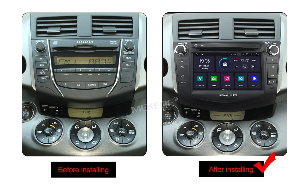 Clearance MEKEDE PX5 4+64G  android 9.0 car dvd gps navigation player For Toyota RAV4 Rav 4 2007-2011 car radio Multimedia stereo 8 core 6