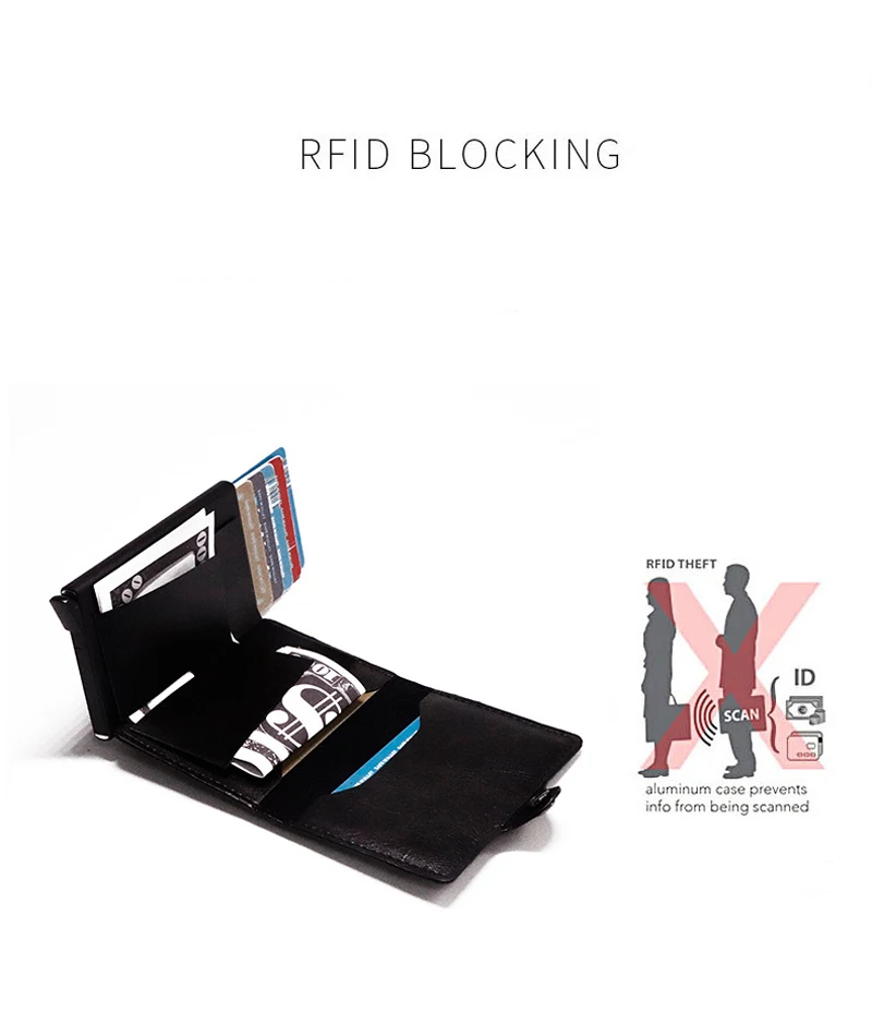RFID кредитный держатель для карт тонкий ID держатель для карт унисекс автоматически цельный Металлический Противоугонный кошелёк для банковских карт бизнес мини