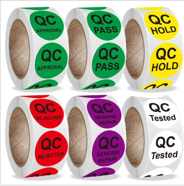 QC HOLD, Vendor, Lot # Quality Control Stickers