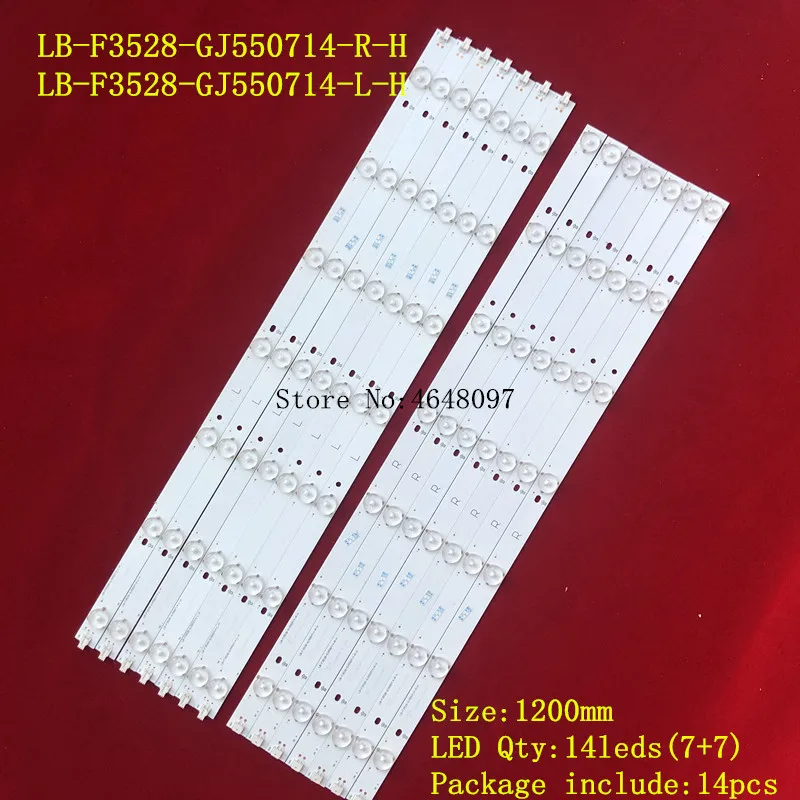 14pcs/set LED Backlight strip 14 lamp For Phi lips 55&quotTV LE55K071K LD55U3100 LB-F3528-GJ550714-R/L-H 55BFL2849/T3 55PFL5V40 | Лампы и