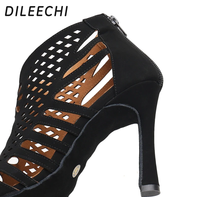 Latin Dance Boots Ladies Girls Salsa Tango Dance Shoes Indoor Sports Shoes Ballroom Dancing cuba heel 10cm dance shoes
