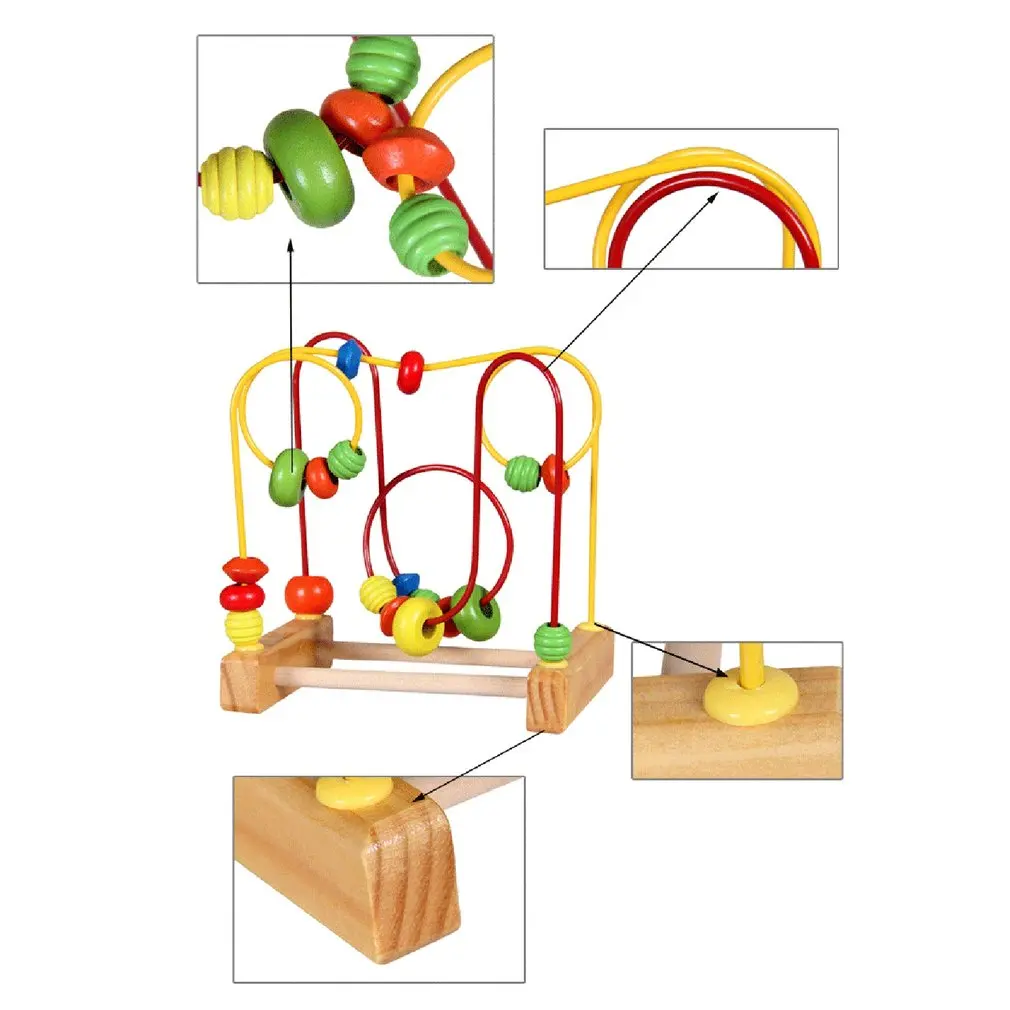 Детская Забавная детская красочная деревянная мини-игрушка в виде проволочного лабиринта, развивающая интерактивная игрушка для детей