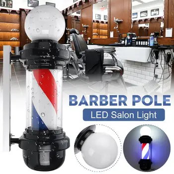 

LED Barber Shop Sign Pole Light Red White Blue Stripe Design Roating Salon Wall Hanging Light Lamp Beauty Salon Lamp
