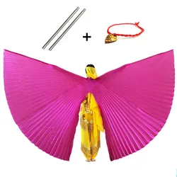 Gold Belly Dance Isis Wings - Elegant Accessories - M(50.80-58.66inch) (Rose Red - Open)