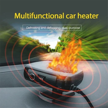 

Portable Auto Car Heater Defroster Demister Electric Heater Windshield 360 Degree Rotation ABS Heating Cooling Fan 12/24V 200W