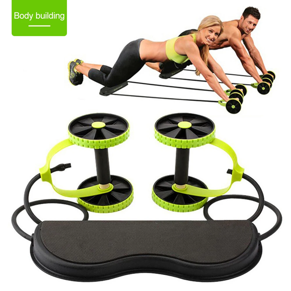 

AB Wheels Roller Stretch Elastic Abdominal Resistance Pull Rope Tool AB roller for Abdominal muscle trainer exercise