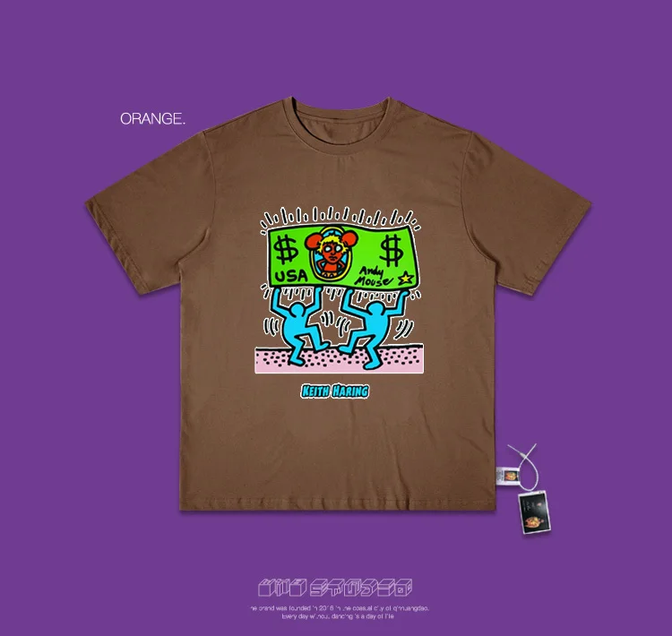 Wang You Disease Little Bear Hot Drilling футболка с коротким рукавом очень фея западный стиль настоящая одежда Air Mountain Foundation