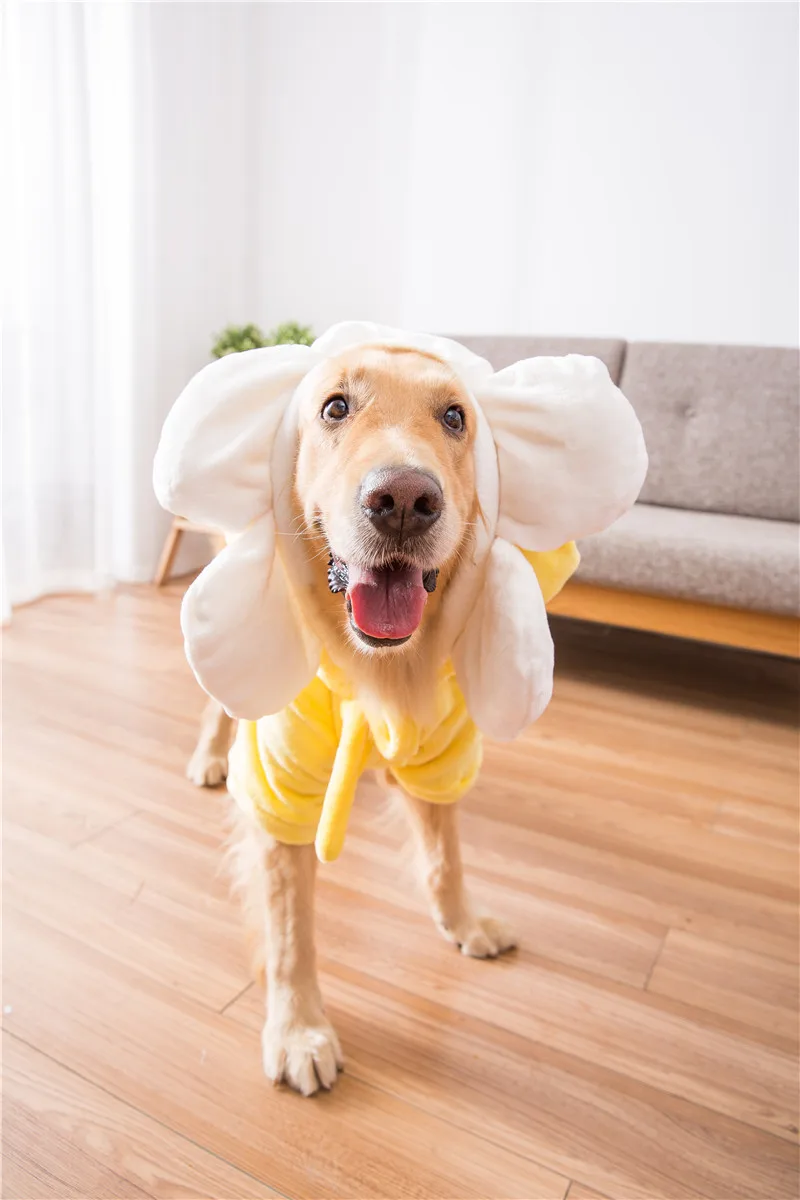 Hipidog Подсолнух Милая одежда для больших собак фланелевая Флисовая теплая Пижама для собак большой средний