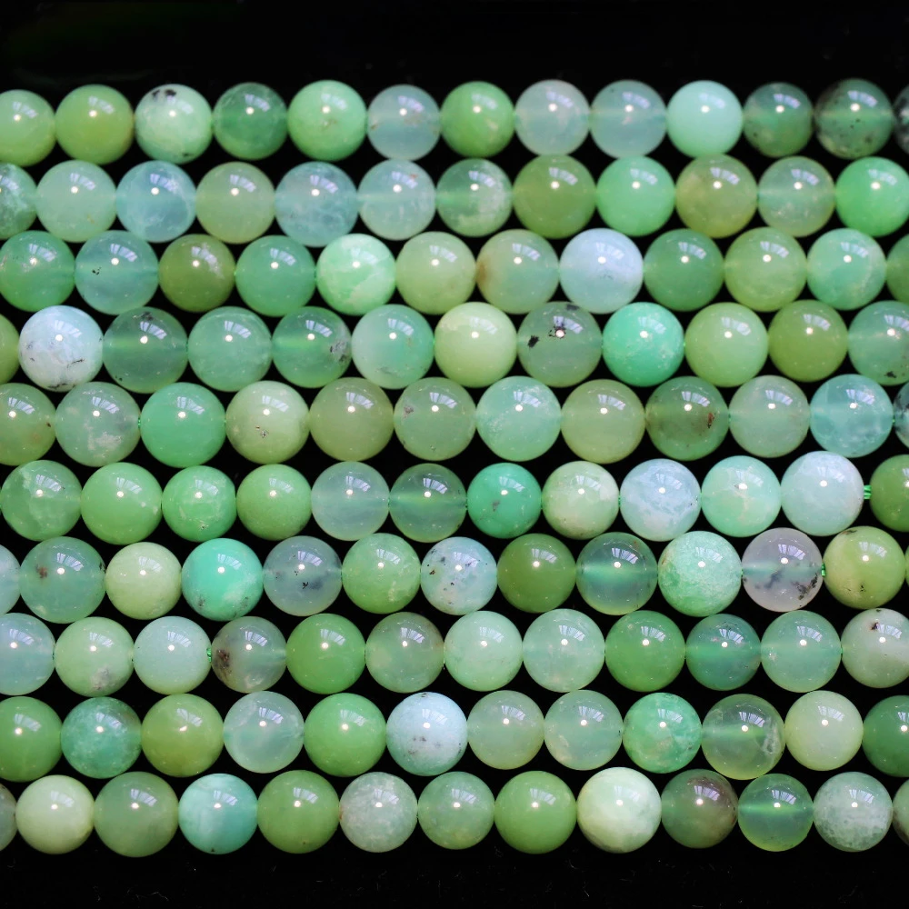 

wholesale (1 strand/set) 6-12mm natural Australia Chrysoprase smooth round loose beads stone for jewelry making design