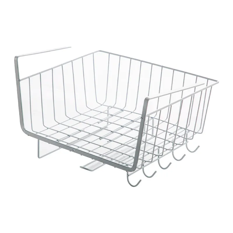 Kitchen Cabinet Lower Shelf Wardrobe Storage Rack Cabinet Rack Layered Shelf Interlayer Hanging Basket Storage Rack - Цвет: C