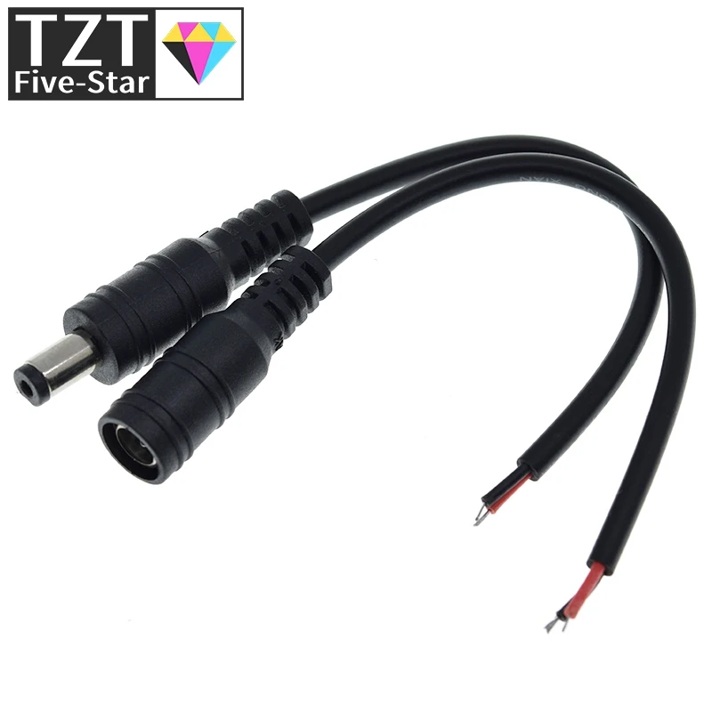 TZT 5,5 x 2,1 Stecker DC männlich oder weiblich Kabel Draht Stecker für 3528 5050 LED Streifen Licht für DIY – Detail 15