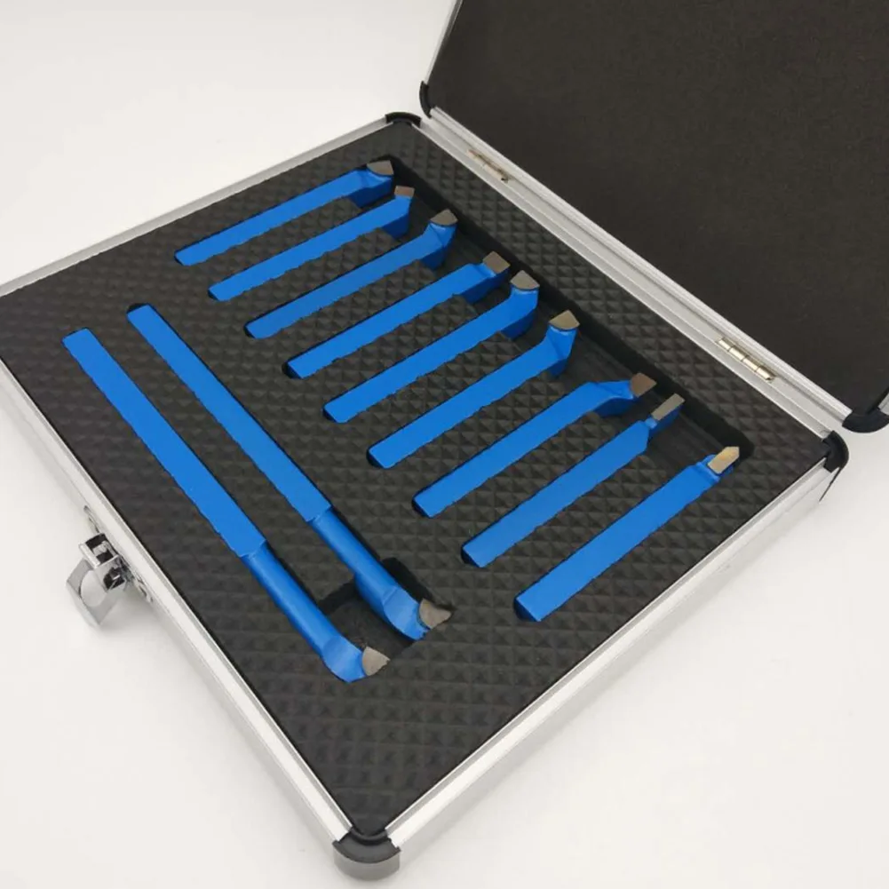 

11 Pcs Carbide Tip Tipped Cutter Tool Bit Cutting Set Tools for Metal CNC Lathe TSH Shop