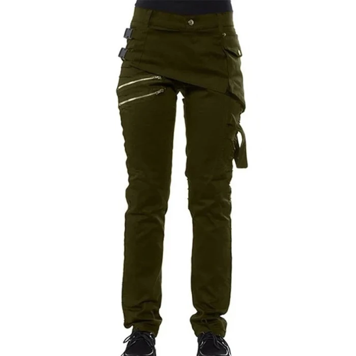 Женские готические брюки на молнии с карманами и заклепками, брюки в стиле стимпанк, брюки в стиле рок, NGD88