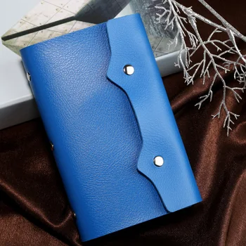 

Portable PU Leather Travel Fashion Storage Mini Business Solid Color With Hasp Gifts 108 Slots Card Bag