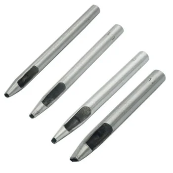 

4 Pcs Oval Shape Hole Leather Belt Watch Band Gasket Hollow Hole Punch Cutter Tool