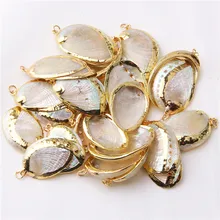 3 pçs branco frouxo conchas conchas cowrie decorações naturais mar conchas encantos banhado a ouro conchas artesanato diy para fazer jóias