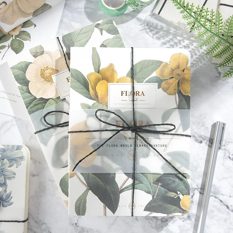 

Cute Kawaii Weekly Monthly Work Planner Book Diary Agenda Flower Plant Blank Inner Page Handbook Notepad school supplise