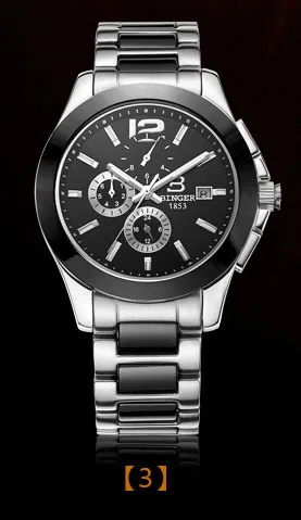 Элитный бренд Швейцария мужской наручные часы Binger механический хронограф Керамика Для Мужчин's часы водонепроницаемый B627-2 - Цвет: Item 2
