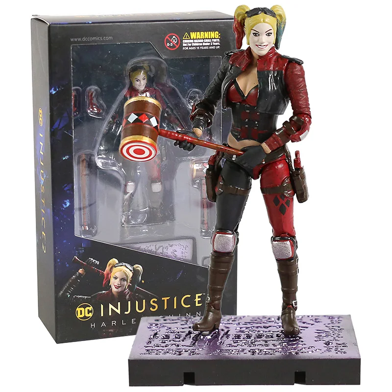 DC Injustice 2 Бэтмен Супермен Чудо-Женщина Джокер Харли Квинн флэш Супергерл красный капюшон болотная вещь ПВХ фигурка игрушка - Цвет: Harley Quinn
