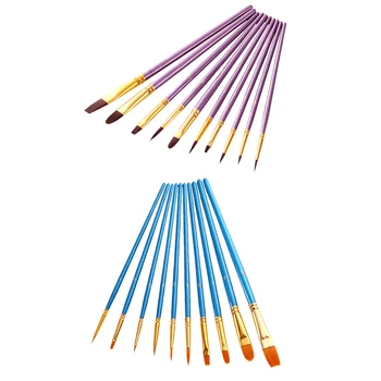 

10 Nylon Hair Nail Brushes Nail Carving Pen Paint Brush Set Manicure Tools UV Gel Varnish Extension Design Tools
