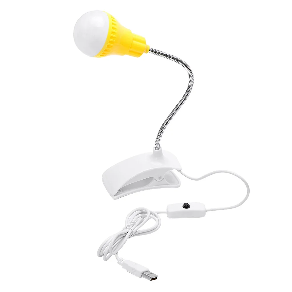 Creative Led Desk Lamp Flexible USB Clipper Clip Eye Protection Student Study Reading Light Portable Bedside Table Lamp - Цвет корпуса: yellow